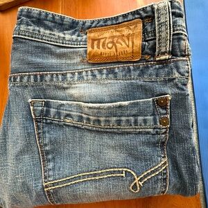 MAVI Denim 34x30 Boot Cut with stitching and natural fading